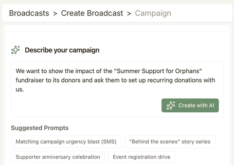 Create Broadcast + Campaign Flow canonical target