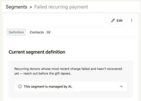 Segment definition canonical target